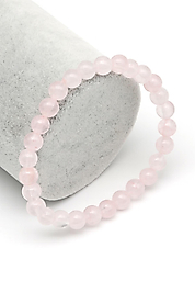 Pembe Kuıvars Doğal Taş Bileklik 6 mm Küre