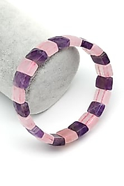 Ametist-Pembe Kuvars 9 x 14 Rolex Bileklik