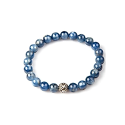 Kyanit Üst Kalite 8 mm Küre Kesim Gümüş Aparatlı Bileklik