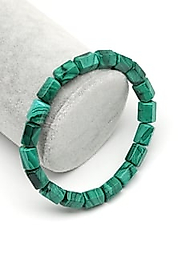 Malahit Doğaltaş Bileklik 7 x 10 mm Özel Kesim