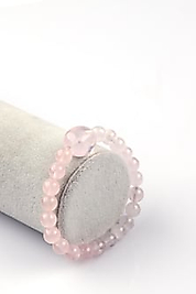 Pembe Kuıvars Doğal Taş Bileklik 8 mm Küre