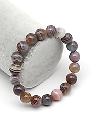 Botswana Akik Doğal Taş Bileklik 10 mm A Kalite