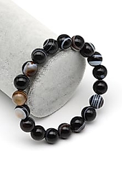 Göz Akik Doğal Taş Bileklik 10 mm Küre