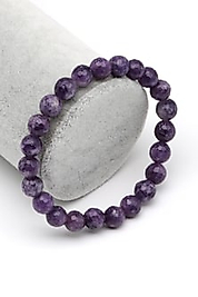 Lepidolit Doğal Taş Bileklik 8 mm Fasetli  Küre