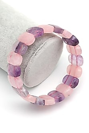 Ametist- Pembe Kuvars 10 x 20  Doğal Taş Rolex Bileklik